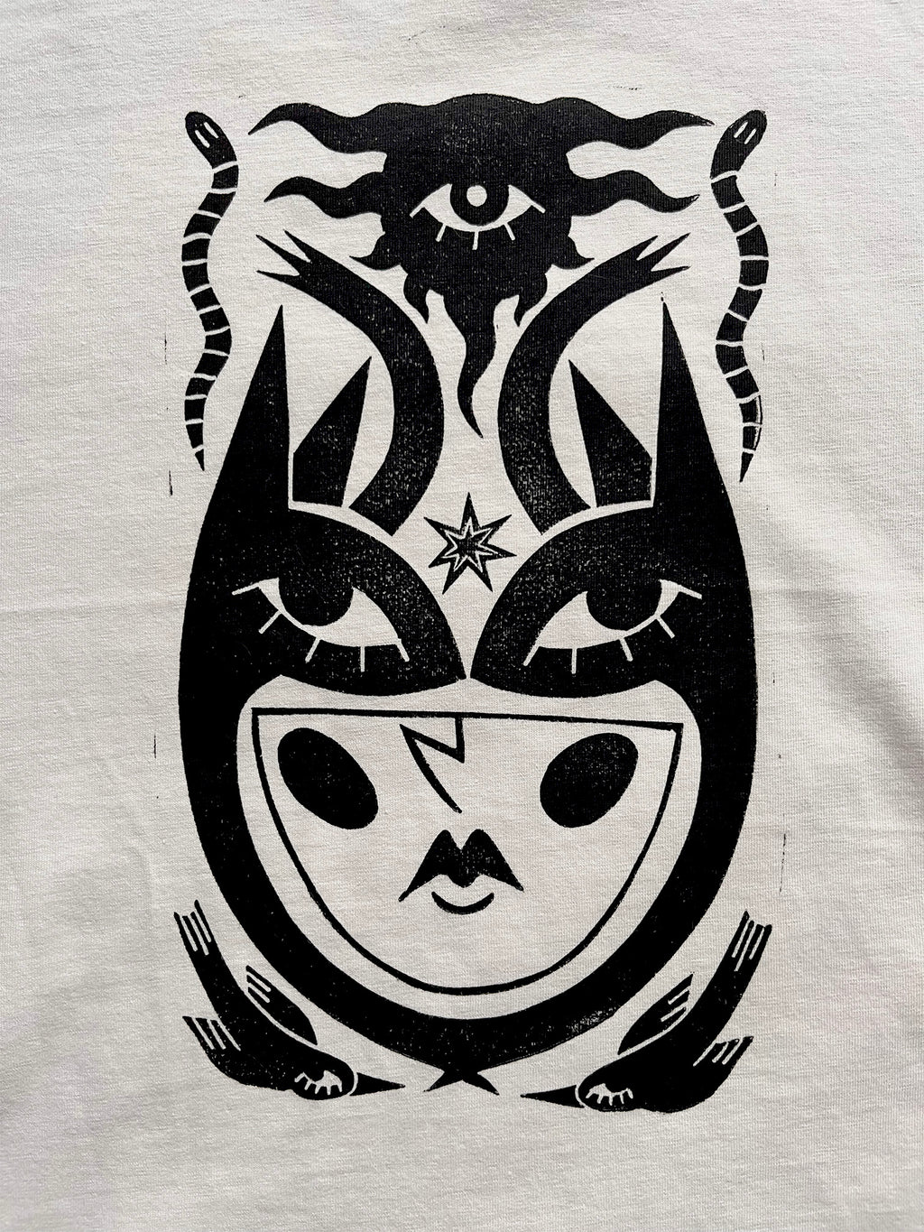In Embrace of Thoughts Handprinted Boxy T-shirt Women