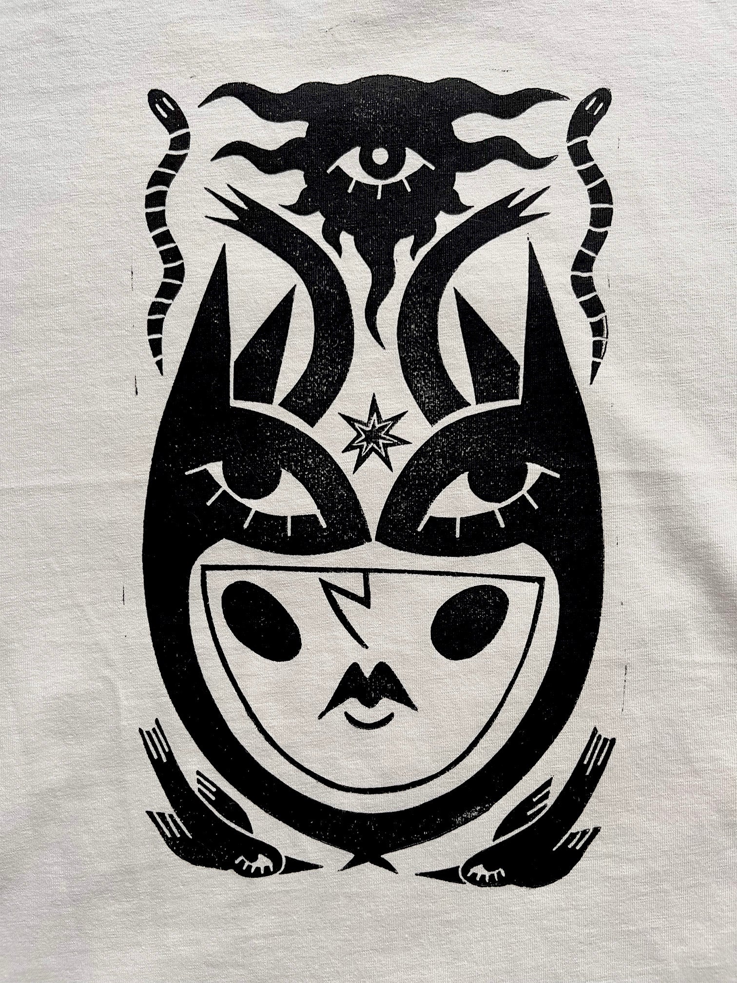 In Embrace of Thoughts Handprinted Boxy T-shirt Women