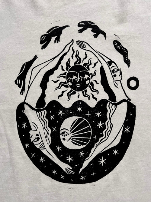 In Cycles Handprinted Boxy T-shirt Women