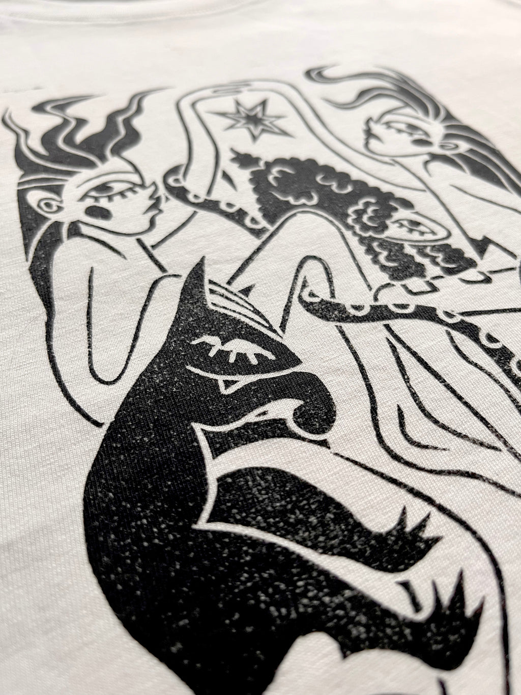 Sacred Dance Handprinted Boxy T-shirt Women
