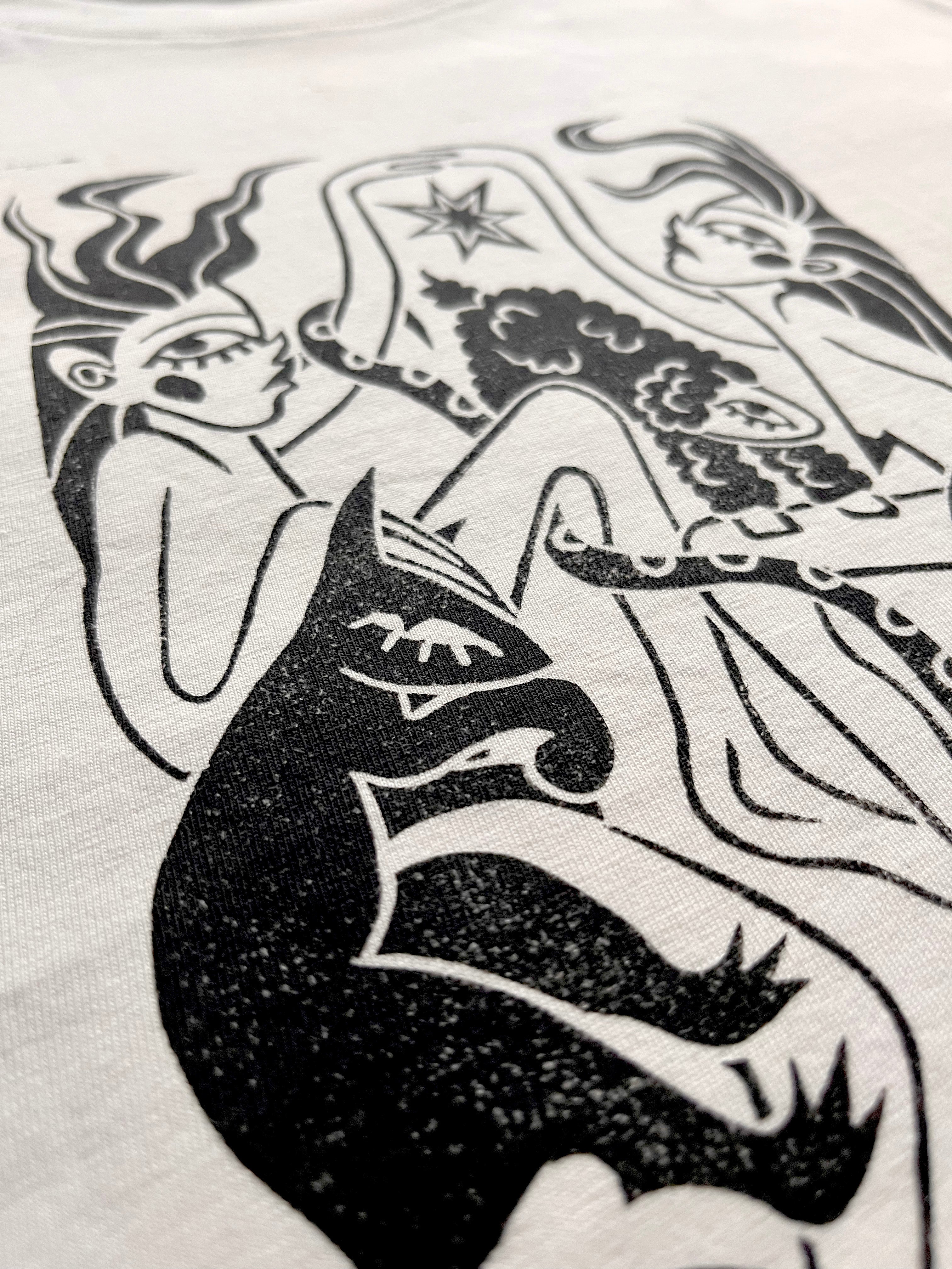 Sacred Dance Handprinted Boxy T-shirt Women