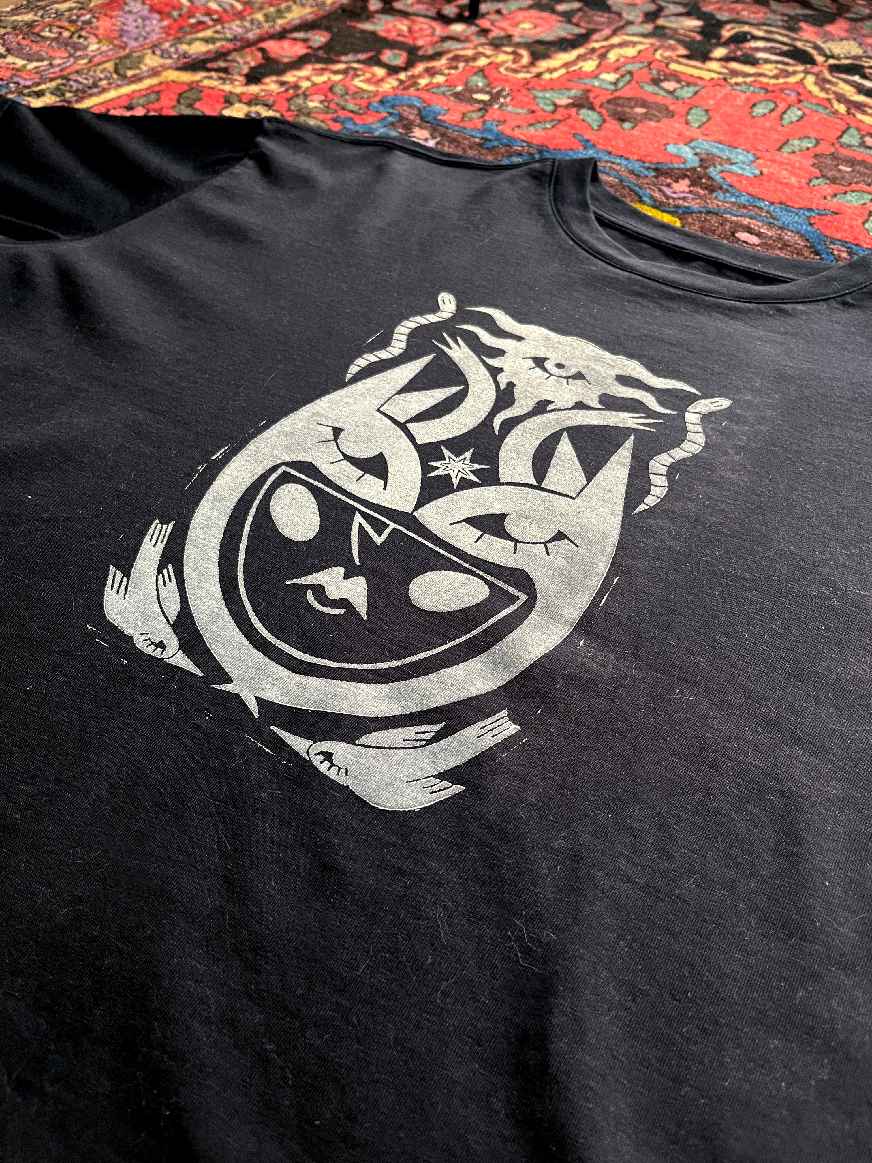 In Embrace of Thoughts Handprinted Boxy T-shirt Women