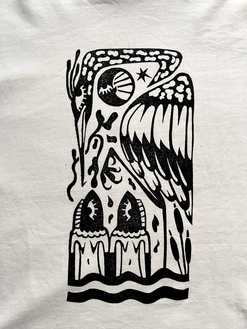 Misguided Care Handprinted Boxy T-shirt Women