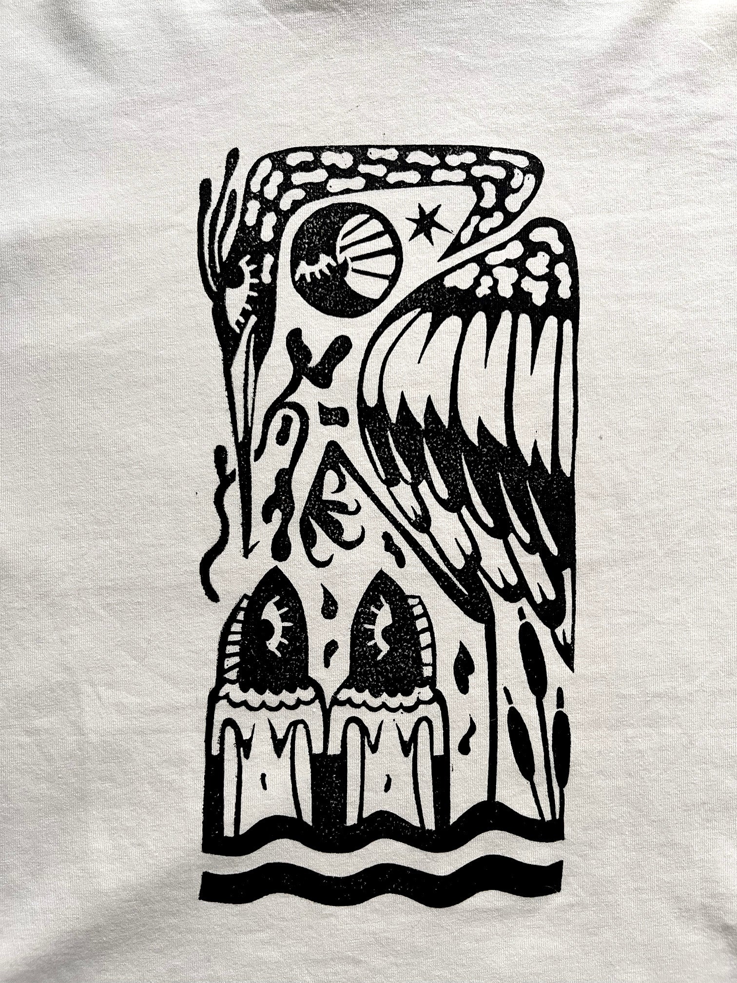 Misguided Care Handprinted Boxy T-shirt Women