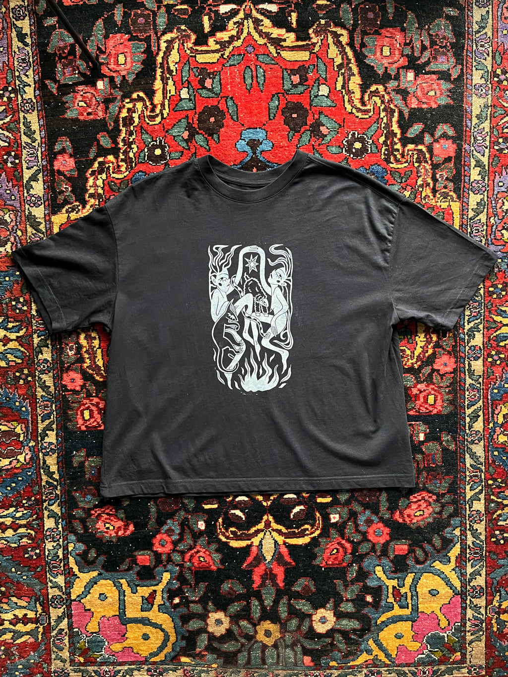 Sacred Dance Handprinted Boxy T-shirt Women