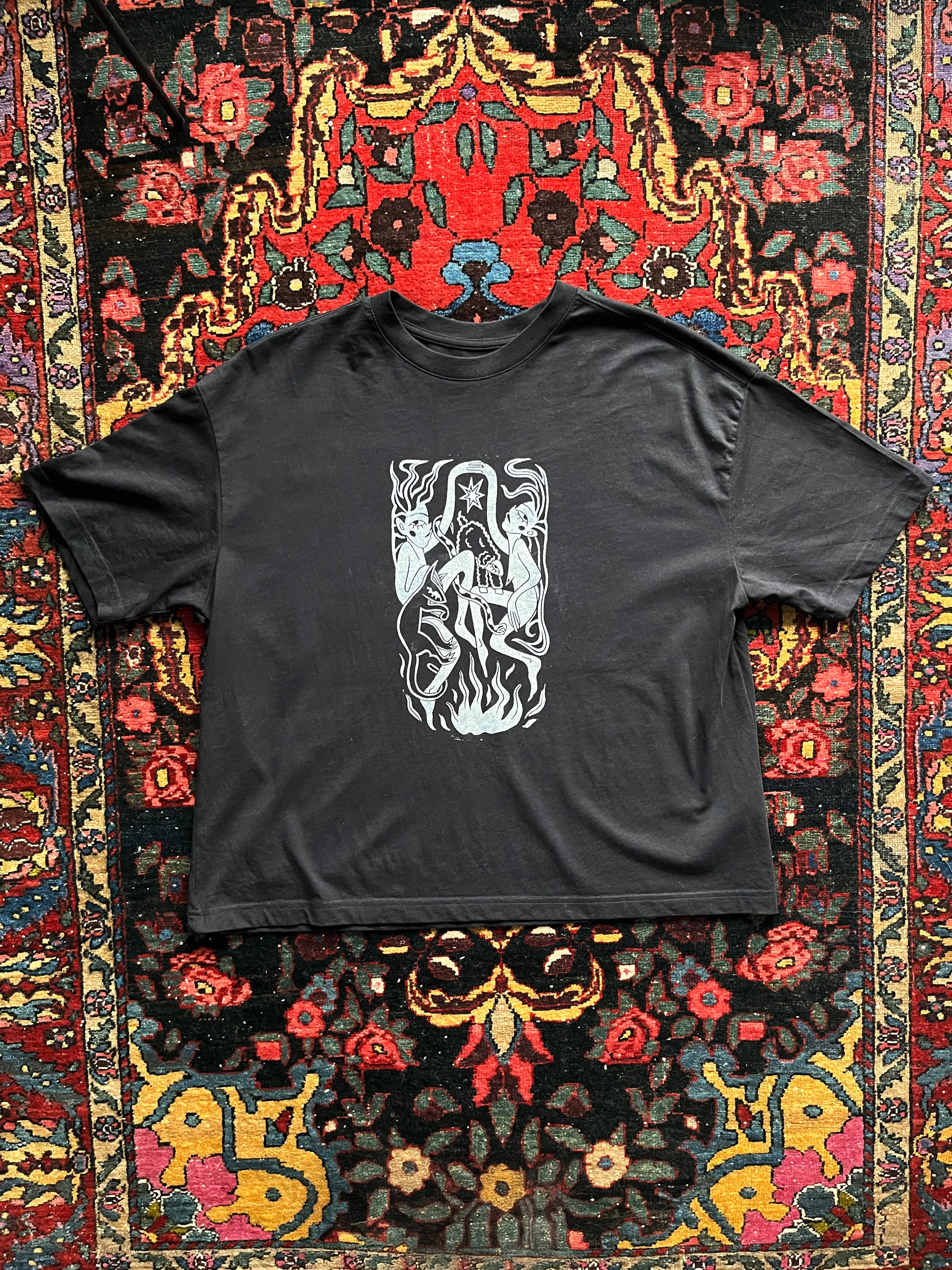 Sacred Dance Handprinted Boxy T-shirt Women