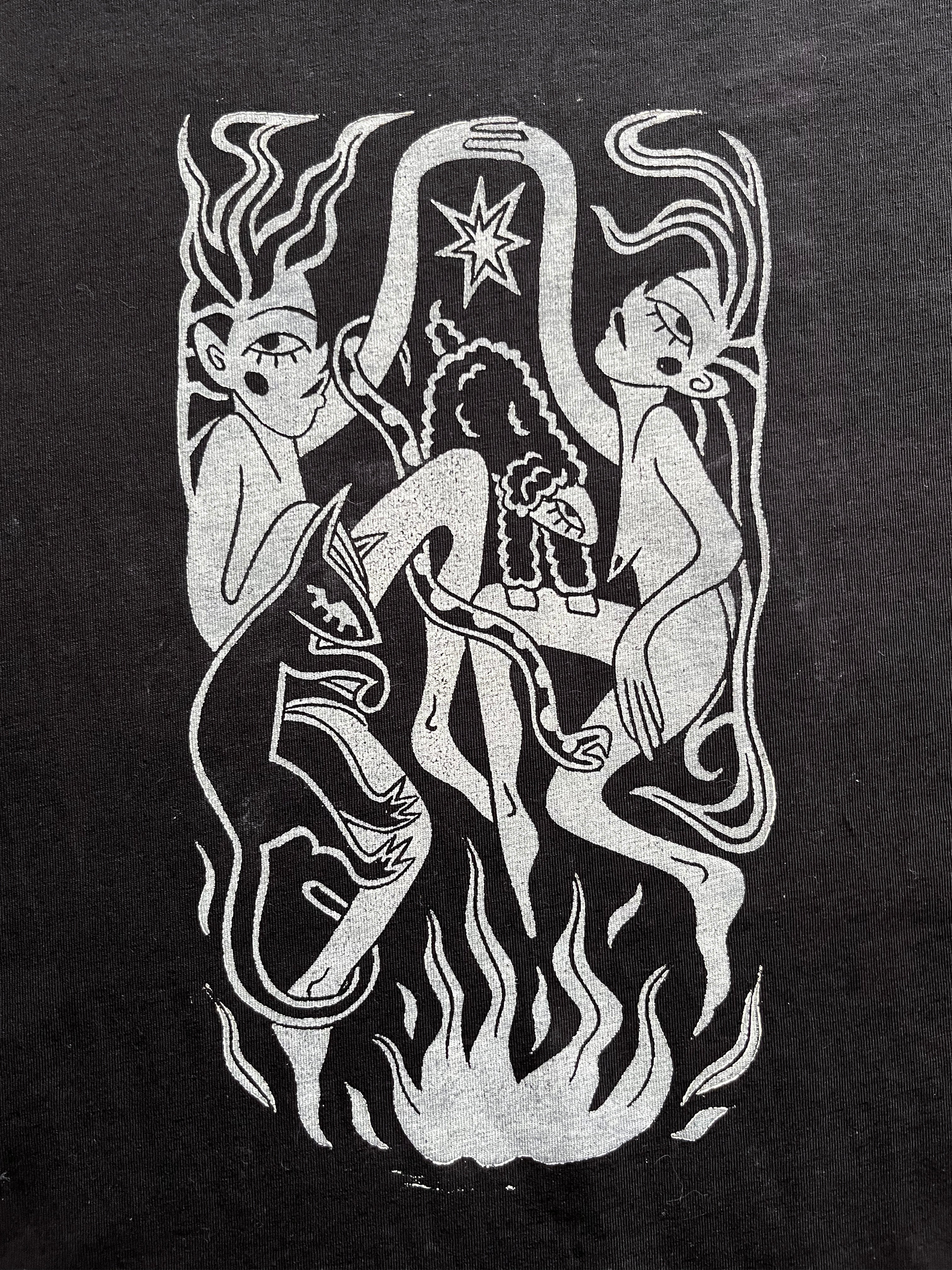 Sacred Dance Handprinted Boxy T-shirt Women