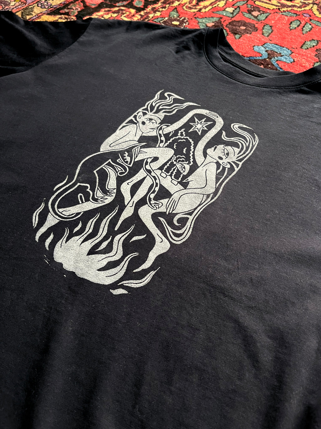 Sacred Dance Handprinted Boxy T-shirt Women
