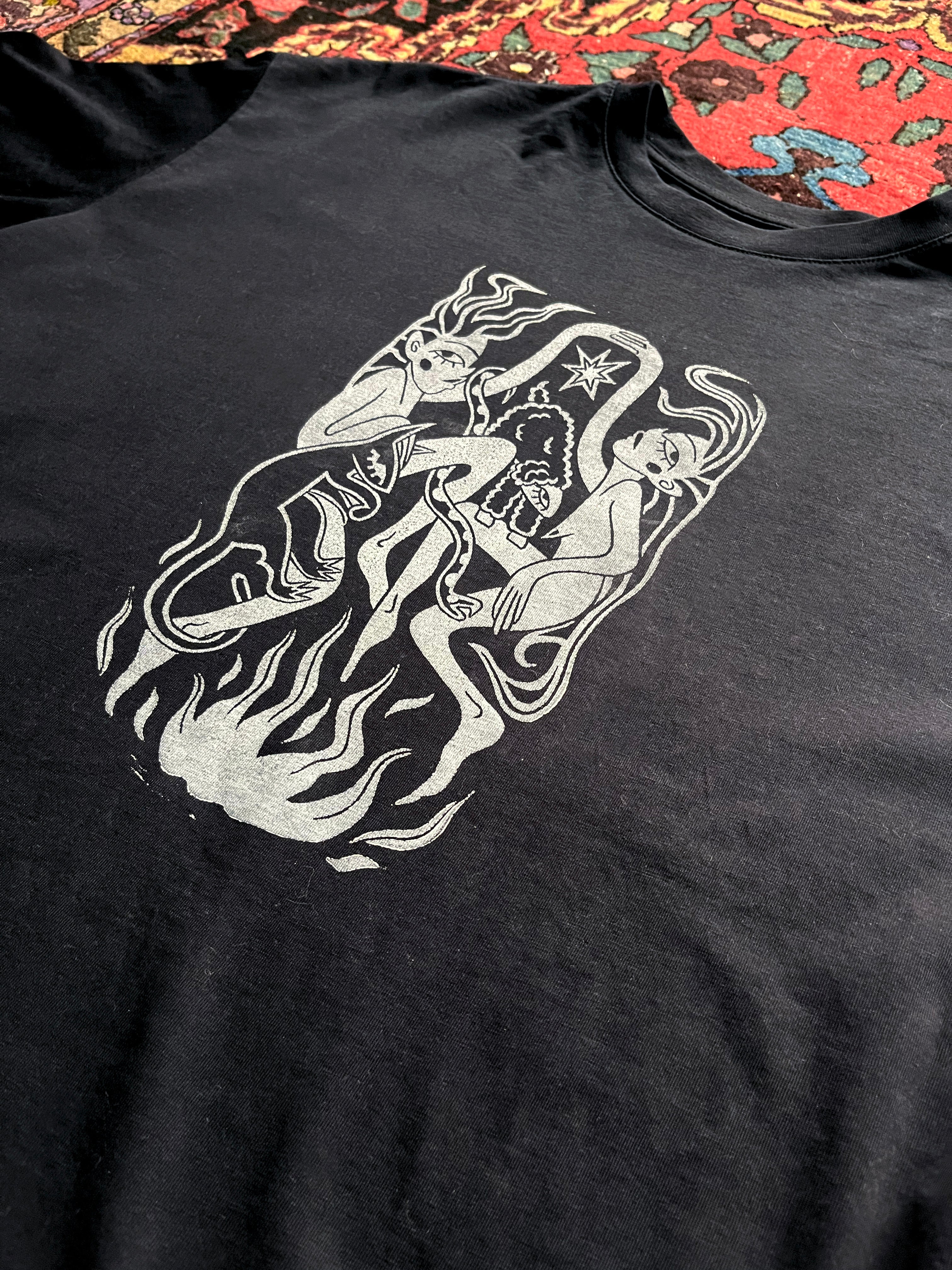 Sacred Dance Handprinted Boxy T-shirt Women