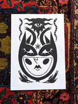 Linoryt In Embrace of Thoughts vytlačený na papieri